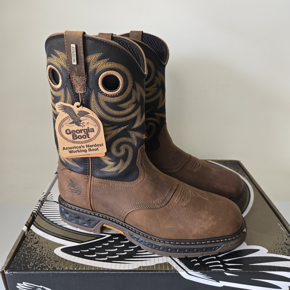 Georgia Boot Carbo-Tec LT Waterproof Pull-On Work Boot 12 W GB00266 Boots